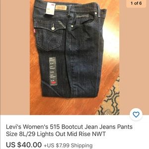 Women’s Levi’s new with tags 8/long